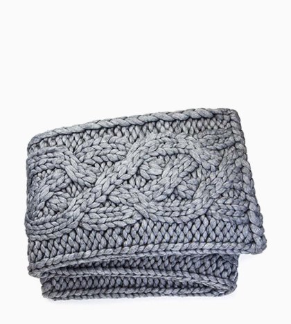 Oversized Knit Blanket-50x70" GREY