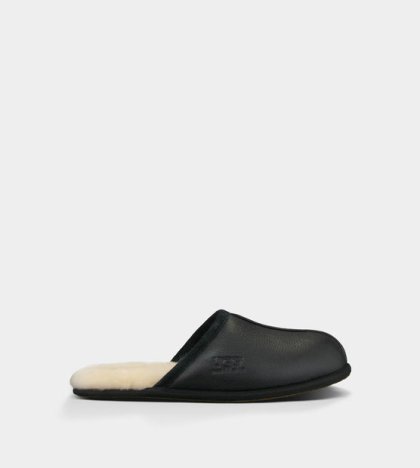 UGG Scuff Slippers Leather BLACK
