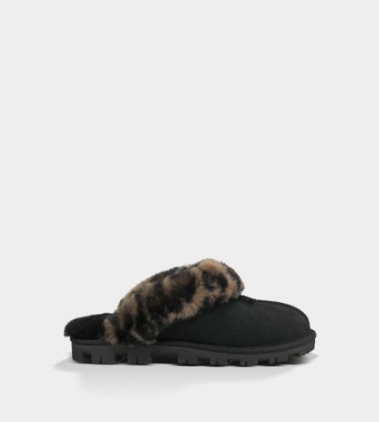 UGG® Coquette Leopard Slippers BLACK