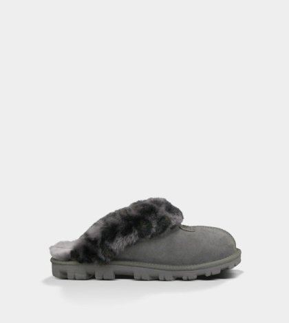 UGG® Coquette Leopard Slippers CHARCOAL