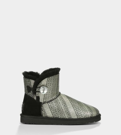 UGG® Mini Bailey Button Bling Boots BLACK