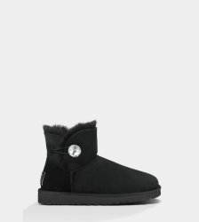UGG Mini Bailey Button Bling Boots Black