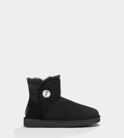 UGG Mini Bailey Button Bling Boots Black