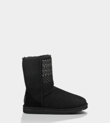 UGG® Classic Short Bling Boots BLACK