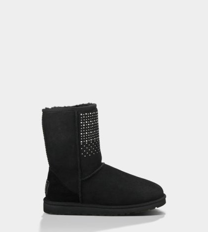 UGG® Classic Short Bling Boots BLACK