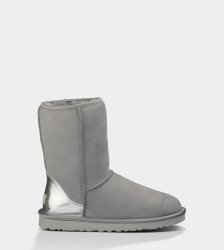 UGG Classic Short Metallic Patent Boots SHADOW GREY