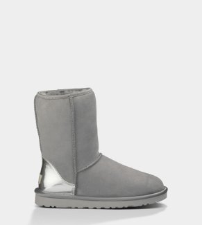 UGG Classic Short Metallic Patent Boots SHADOW GREY