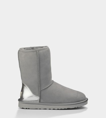 UGG Classic Short Metallic Patent Boots SHADOW GREY