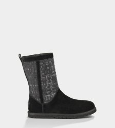 UGG Lo Pro Short Woven Boots BLACK