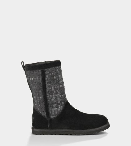 UGG Lo Pro Short Woven Boots BLACK