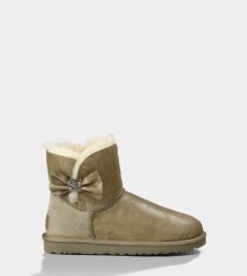 UGG Mini Bailey Bow Crystal Boots METAL GREY
