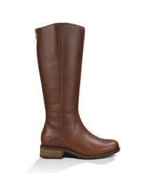 UGG® SELDON LEATHER BOOTS DARK CHESTNUT