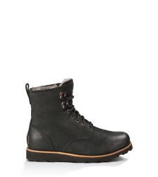 UGG HANNEN LEATHER BOOTS BLACK