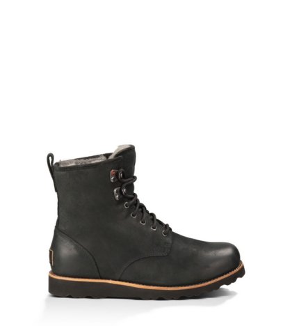 UGG HANNEN LEATHER BOOTS BLACK
