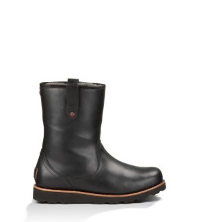 UGG® STONEMAN LEATHER BOOTS BLACK