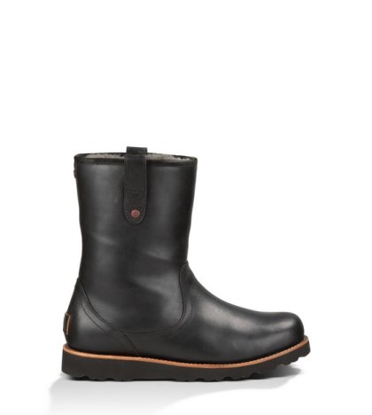 UGG® STONEMAN LEATHER BOOTS BLACK