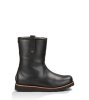 UGG® STONEMAN LEATHER BOOTS BLACK