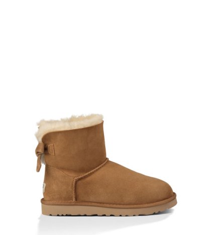 UGG® MINI BAILEY BOW CORDUROY CHESTNUT