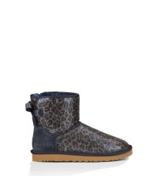 UGG Mini Bailey Bow Glitter Boots NAVY