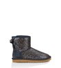 UGG Mini Bailey Bow Glitter Boots NAVY