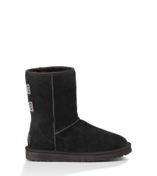 UGG® CLASSIC SHORT CRYSTAL BOW Black