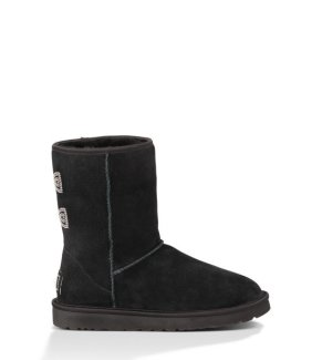 UGG® CLASSIC SHORT CRYSTAL BOW Black
