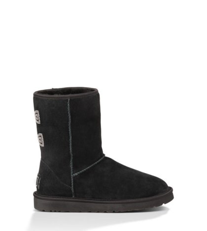UGG® CLASSIC SHORT CRYSTAL BOW Black