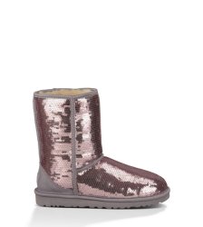 UGG CLASSIC SHORT SPARKLES BOOTS HEATHERED LILAC