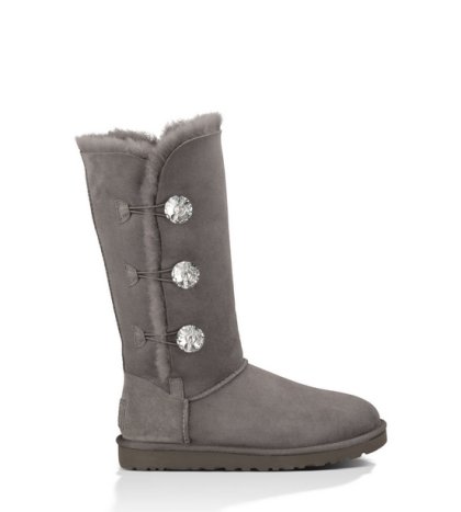 UGG Bailey Button Bling Triplet CHARCOAL
