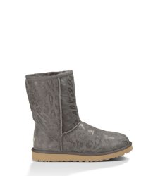 UGG Classic Short Leopard Boots Grey