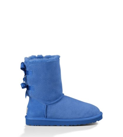 UGG BAILEY BOW EXOTIC SCALES BOOTS MARINE BLUE