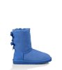 UGG BAILEY BOW EXOTIC SCALES BOOTS MARINE BLUE