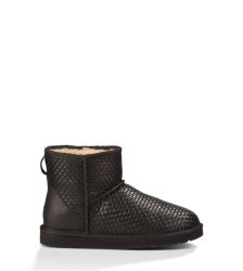 UGG CLASSIC MINI WOVEN BOOTS BLACK