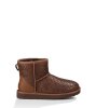 UGG CLASSIC MINI WOVEN BOOTS COGNAC