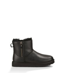 UGG CLASSIC MINI DOUBLE ZIP BLACK