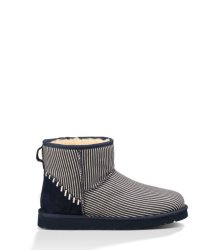 UGG CLASSIC MINI DECO STRIPE NAVY STRIPE