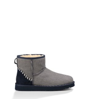 UGG CLASSIC MINI DECO STRIPE NAVY STRIPE