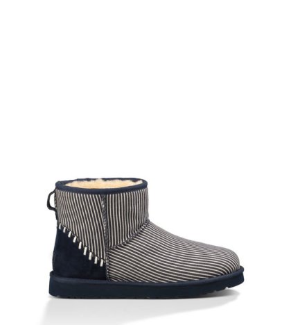 UGG CLASSIC MINI DECO STRIPE NAVY STRIPE