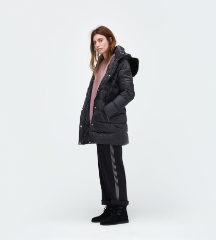 Women\'s UGG Belted Down Jacket BLACK