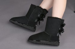 Women's UGG Bailey Bow II Metallic Black