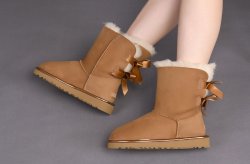 Women's UGG Bailey Bow II Metallic CHESTNUT