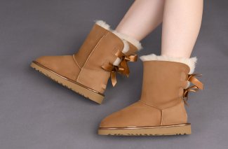 Women's UGG Bailey Bow II Metallic CHESTNUT