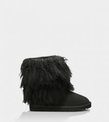 UGG SHORT SHEEPSKIN CUFF BLACK