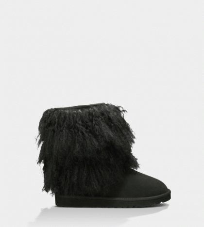 UGG SHORT SHEEPSKIN CUFF BLACK