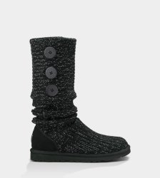 UGG Classic Cardy Metallic Boots BLACK / SILVER