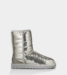 UGG® Classic Short Sparkles Boots SILVER