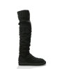 UGG OVER THE KNEE TWISTED CABLE BOOTS BLACK