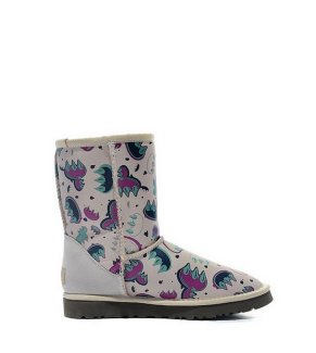 UGG Classic Short Graffiti Boots Purple