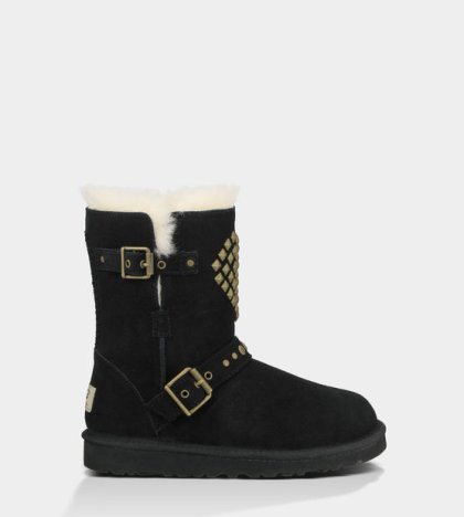 UGG Adrianna Studded Heart Boots Black