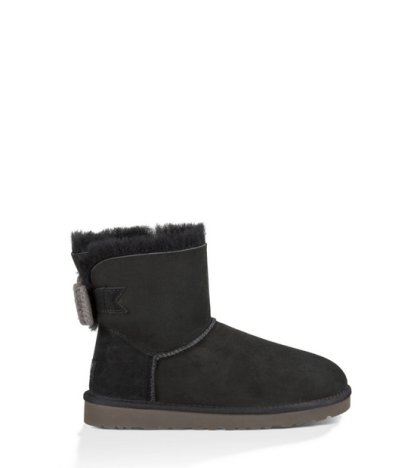 UGG® Mini Bailey Knit Bow Boots BLACK